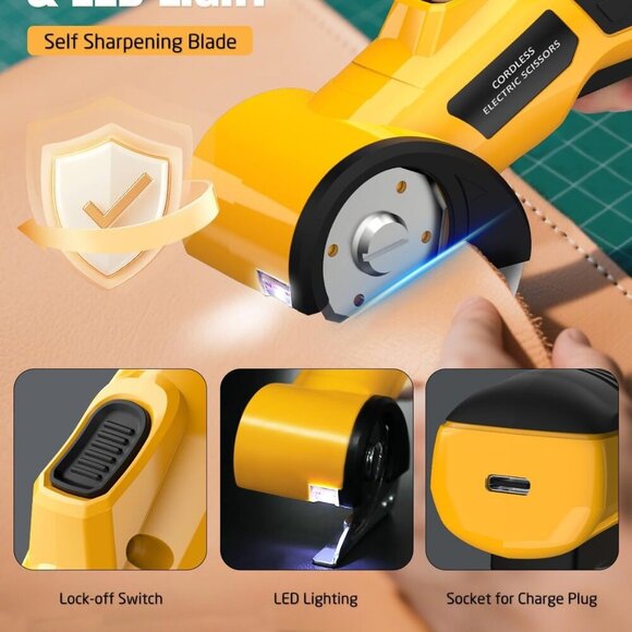 Electric Scissors Cardboard Cutter w/ LED Light 4V Cordless Electric NEW - Picture 5 of 8